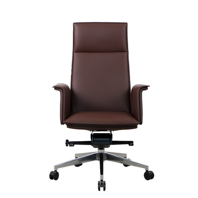 Brown Ergonomic Office Leather Chair Executive SGS BIFMA Certification