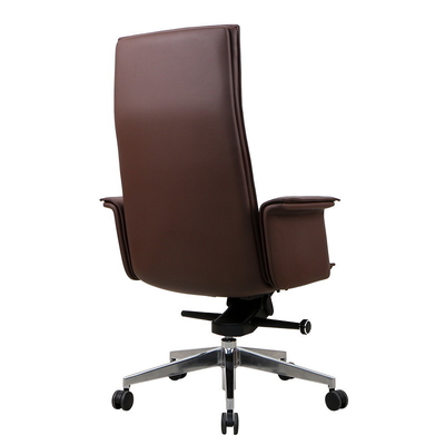 Brown Ergonomic Office Leather Chair Executive SGS BIFMA Certification