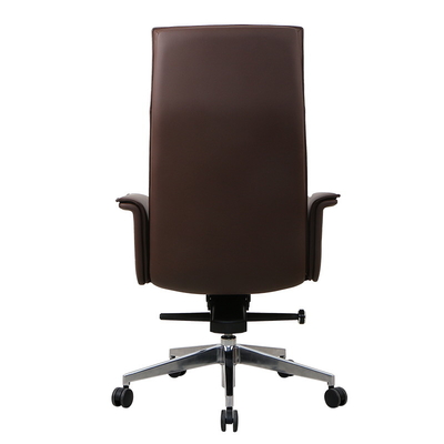 Brown Ergonomic Office Leather Chair Executive SGS BIFMA Certification